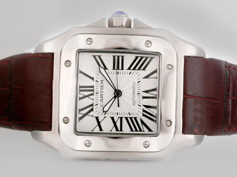 Cartier Santos 100 W20107X7 Mens Stainless Steel Case Square Watch watches
