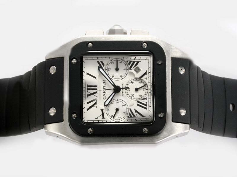 Cartier Santos 100 w20121u2 36x36mm Mens Stainless Steel Case Watch watches