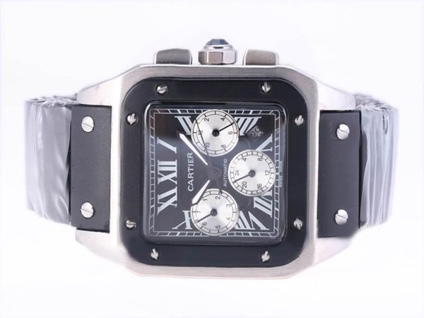 Cartier Santos 100 W2020005 38x38mm Stainless Steel Case Mens Watch watches