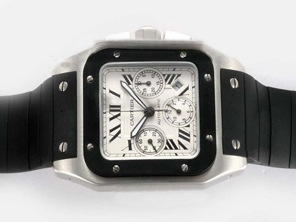 Replica Cartier Santos 100 W2020008 Automatic Square White Dial Watch Watch