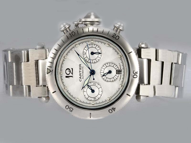 Cartier Santos 100 w31080M7 Mens Automatic Chronograph 36mm Watch watches
