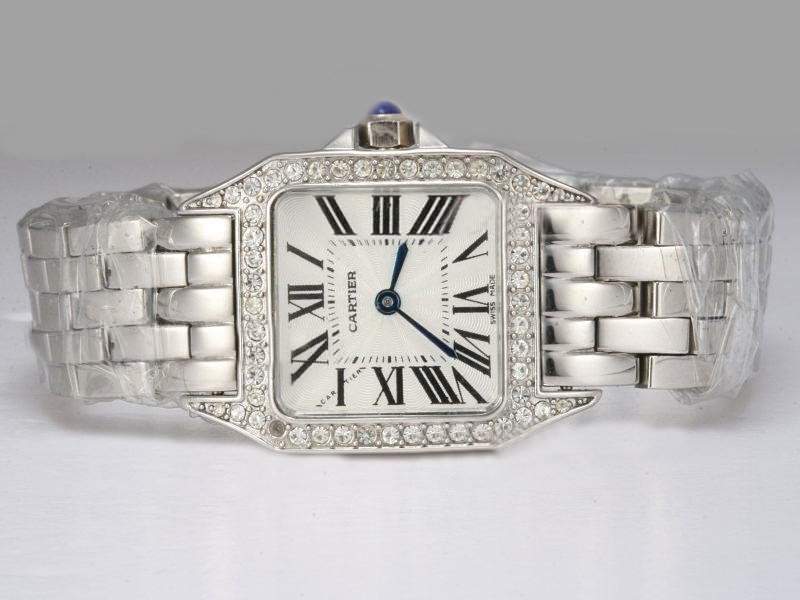 Cartier Santos 100 wf9003y8 Stainless Steel Case Square Womens Watch watches