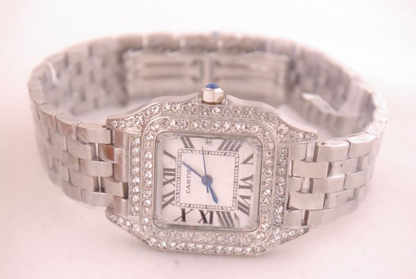 Cartier Santos 100 WF9003Y8 Womens Silver Stainless Steel Strap Watch watches