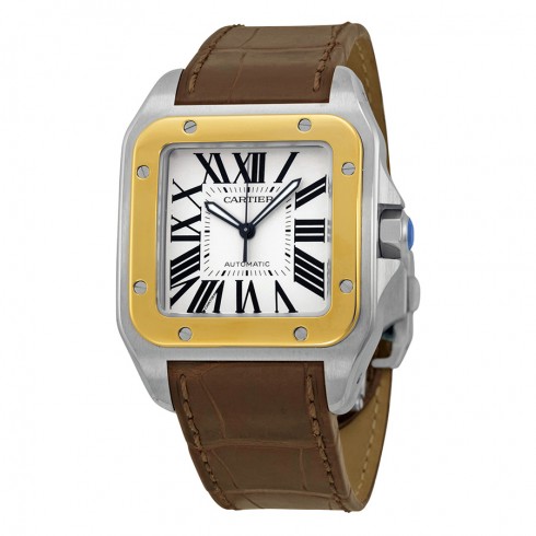 Cartier Santos 18kt Yellow Gold and Steel Automatic Men's Watch W20072X7 watches