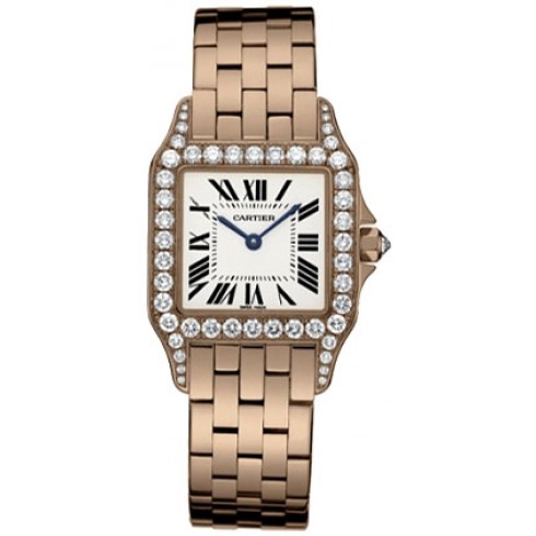 Cartier Santos Demoiselle Large 18k Rose Gold Diamond Watch WF9007Z8 watches