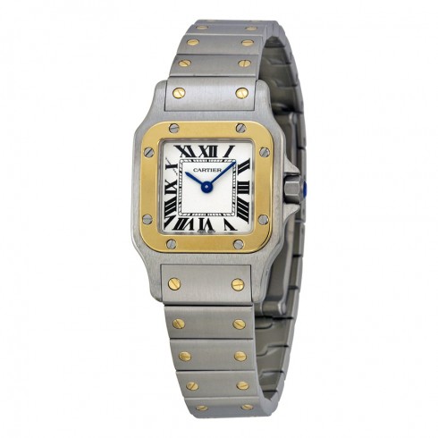 Cartier Santos Two Tone 18kt Yellow Gold and Steel Ladies Watch W20012C4 watches