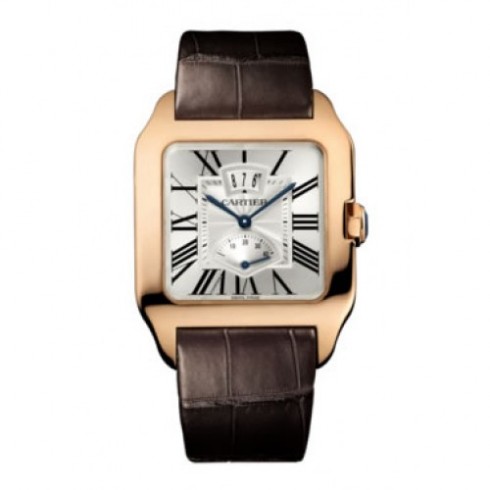 Replica Cartier Santos-Dumont Mechanical Silver Dial Brown Leather Men's Watch W2020067 Watch