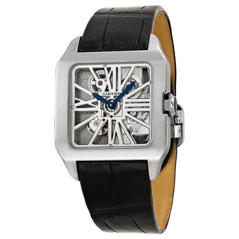 Cartier Santos-Dumont Skeleton Dial 18 kt White Gold Men's Watch W2020033 watches
