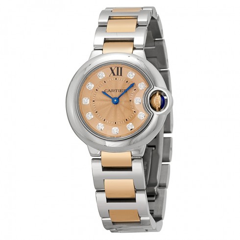 Cartier Silver Dial 18kt Rose Gold and Stainless Steel Ladies Watch WE902052 watches