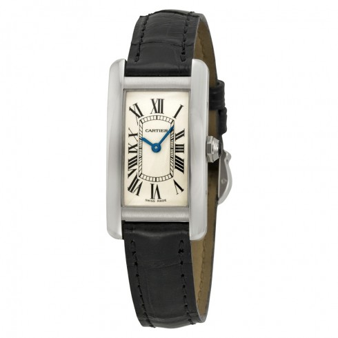Cartier Tank Americaine 18 kt White Gold Ladies Watch W2601956 watches