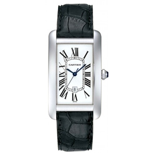 Cartier Tank Americaine Automatic Silver Dial 18 kt White Gold Men's Watch W2603256 watches
