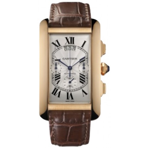 Cartier Tank Americaine Automatic Silver Dial Leather Strap Men's Watch W2609356 watches