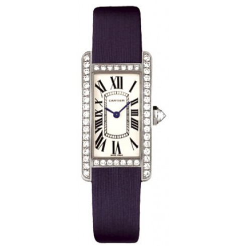 Cartier Tank Americaine Diamond Bezel 18 kt White Gold Ladies Watch WB707331 watches