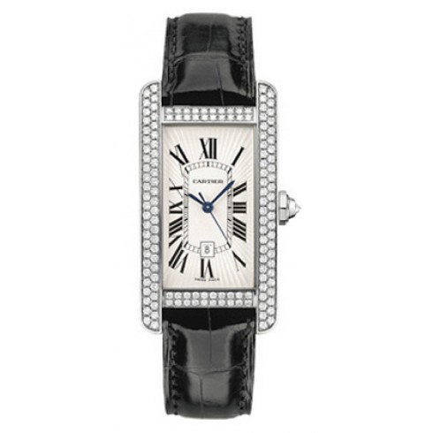 Cartier Tank Americaine Diamond Bezel Automatic 18 kt White Gold Ladies Watch WB710002 watches