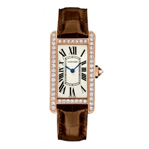 Cartier Tank Americaine Silver Dial 18k Pink Gold Men's Watch WJTA0002 watches