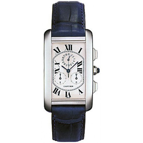 Cartier Tank Americaine Silver Dial 18kt White Gold Men's Watch W2603356 watches