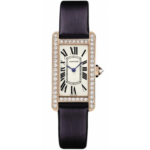 Cartier Tank Americaine Silver Dial Blue Satin Ladies Watch WB707931 watches