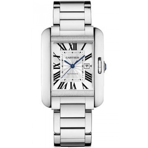 Cartier Tank Anglaise Silver Dial 18kt White Gold Ladies Watch W5310024 watches