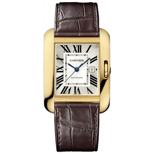 Cartier Tank Anglaise Silver Dial 18kt Yellow Gold Ladies Watch W5310030 watches