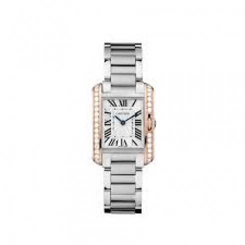 Cartier Tank Anglaise Silver Dial Two-tone Stainless Steel Ladies Watch W3TA0002 watches