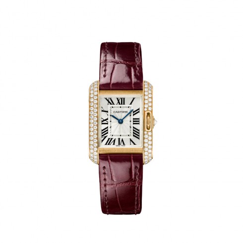 Cartier Tank Anglaise Silvered Flinqu�� Dial Ladies Watch WT100013 watches