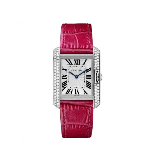 Cartier Tank Anglaise Silvered Flinque Dial Ladies Watch WT100030 watches