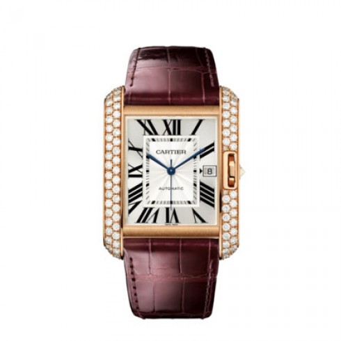 Cartier Tank Anglaise Silvered Flinque Dial Watch WT100021 watches
