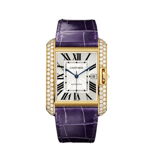 Cartier Tank Anglaise Silvered Flinque Dial Watch WT100022 watches