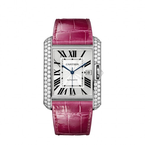 Cartier Tank Anglaise Silvered Flinque Dial Watch WT100023 watches