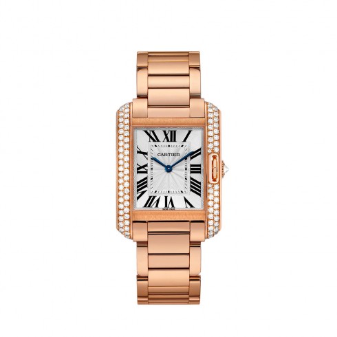 Cartier Tank Anglaise Silvered Flinque Dial Watch WT100027 watches