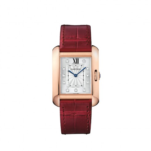 Cartier Tank Anglaise Silvered Flinque Dial WJTA0009 watches