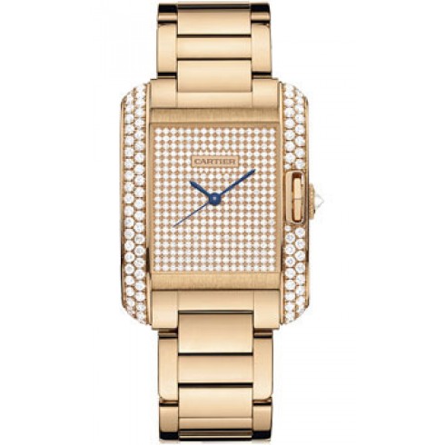 Cartier Tank Diamond Pave Automatic 18 kt Rose Gold Ladies Watch WT100012 watches