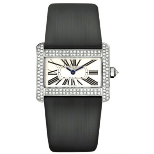 Cartier Tank Divan 18kt White Gold Diamond Mini Ladies Watch WA301271 watches