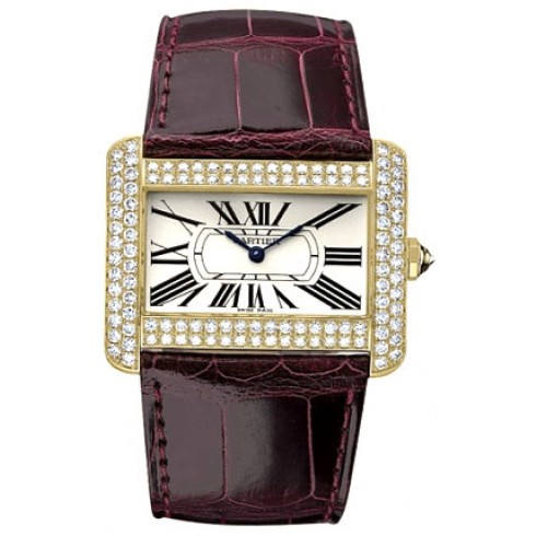 Cartier Tank Divan 18kt Yellow Gold Diamond Men's Watch WA301170 watches