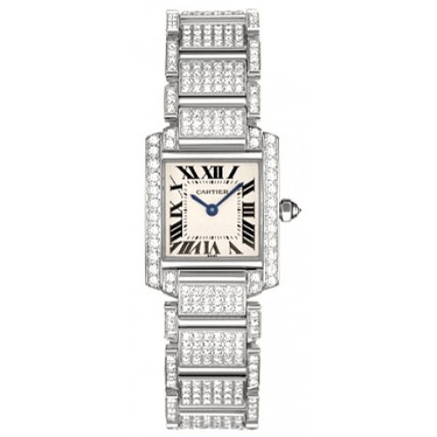 Cartier Tank Francaise 18kt White Gold Diamond Bracelet Ladies Watch WE1002SD watches