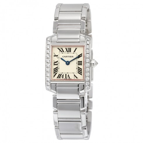 Cartier Tank Francaise 18kt White Gold Diamond Ladies Watch WE1002S3 watches