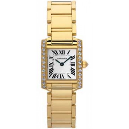 Cartier Tank Francaise 18kt Yellow Gold Diamond Ladies Watch WE1001R8 watches