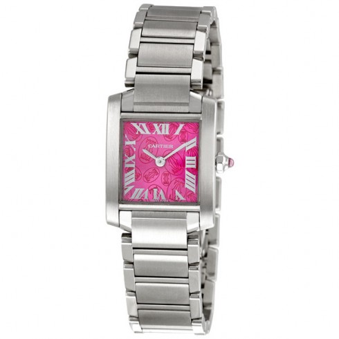 Cartier Tank Francaise Limited Edition Steel Raspberry Ladies Watch W51030Q3 watches