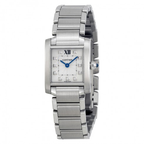 Cartier Tank Francaise Silver Dial Stainless Steel Ladies Watch WE110006 watches