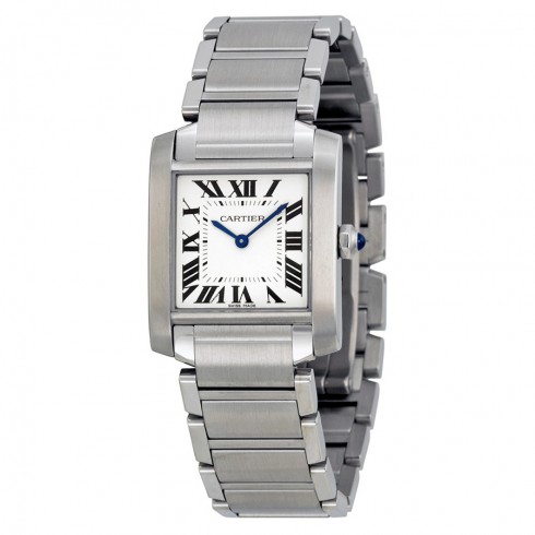Cartier Tank Francaise Silver Dial Stainless Steel Ladies Watch WSTA0005 watches