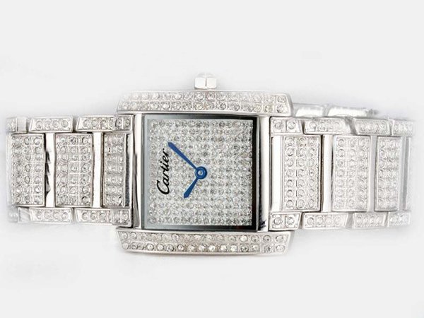 Cartier Tank ID49345 Silver Stainless Steel Strap Womens 22x28mm Watch watches