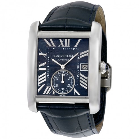 Cartier Tank MC Blue Dial Stainless Steel Men's Watch WSTA0010 watches