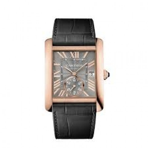 Cartier Tank Mc Grey Dial 18k Pink Gold Men's Watch WGTA0014 watches