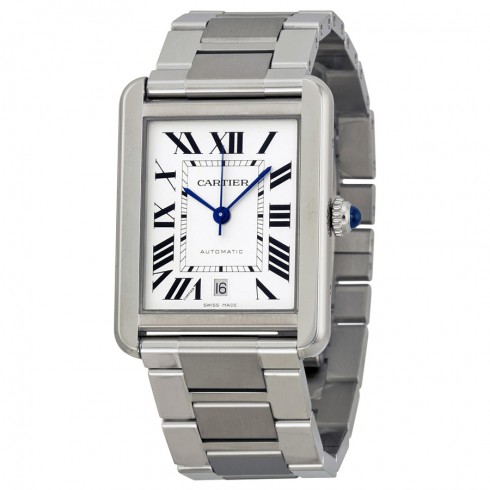 Cartier Tank Solo XL Automatic Silver Dial Stainless Steel Men's Watch W5200028 watches