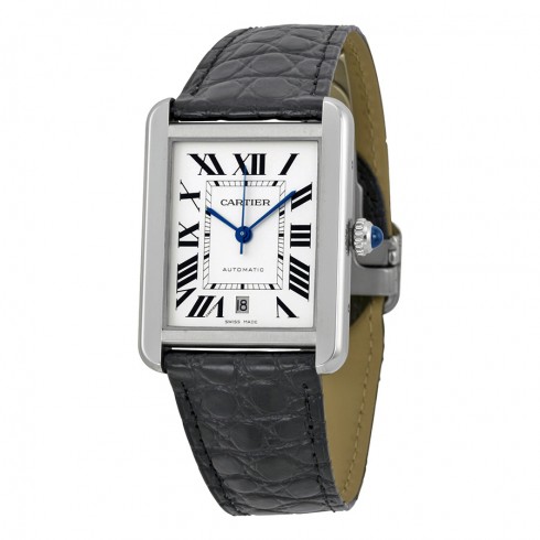 Cartier Tank Solo XL Automatic Silver Dial Stainless Steel Men's Watch W5200027 watches