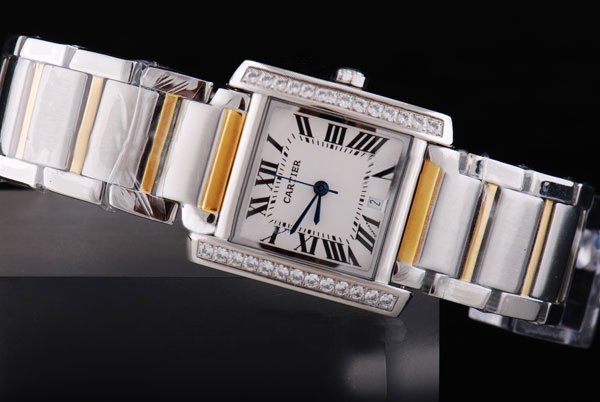 Cartier Tank Tankissime WE7008MM White Dial Square Stainless Steel Case Watch watches