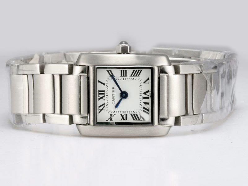 Cartier Tank w51028Q3 Womens Square Stainless Steel Case Watch watches