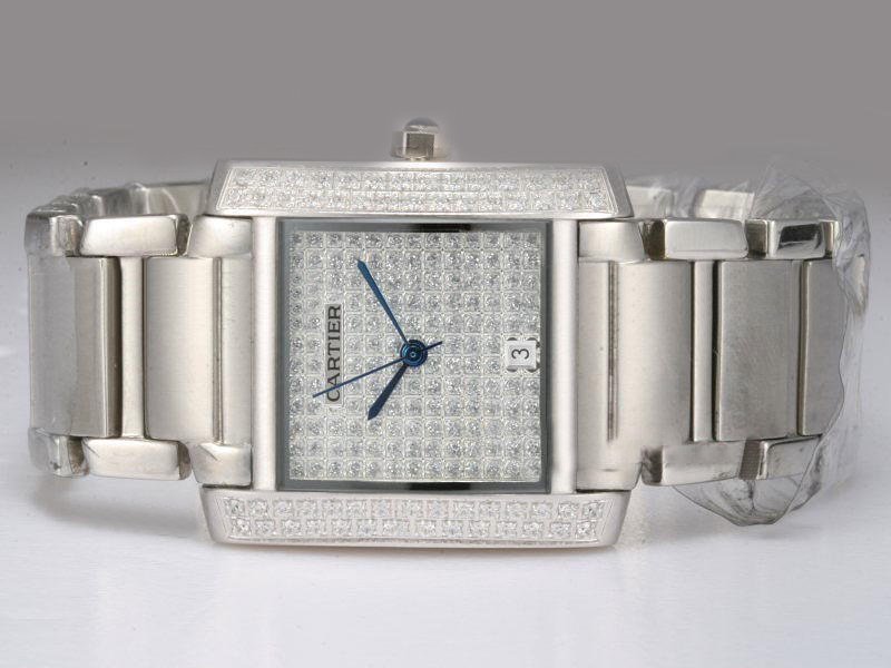 Cartier Tank WL4082KF 28x32mm Silver Stainless Steel Strap Womens Watch watches