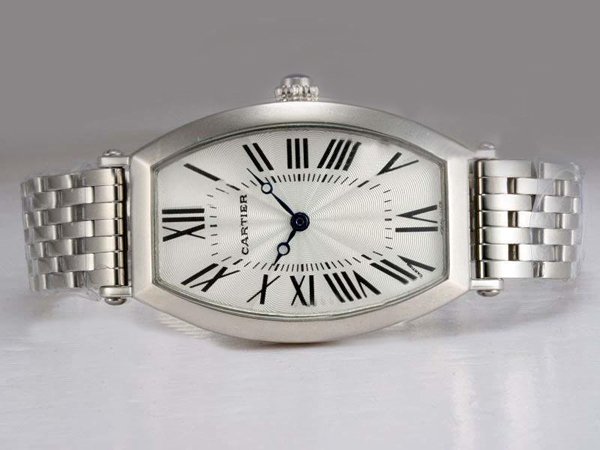 Cartier Tonneau 172 Stainless Steel Case Rectangle White Dial Watch watches