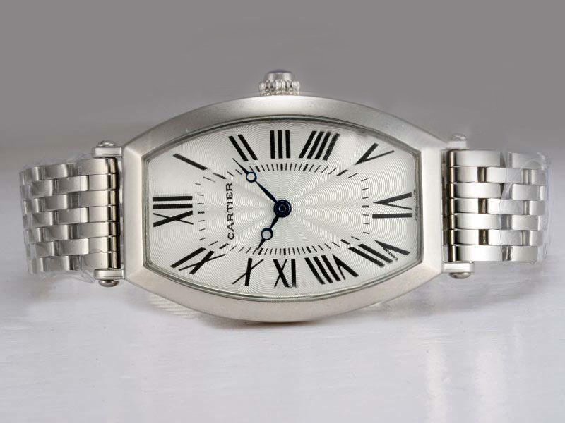 Cartier Tonneau 535138 26x43mm Silver Stainless Steel Strap Womens Watch watches